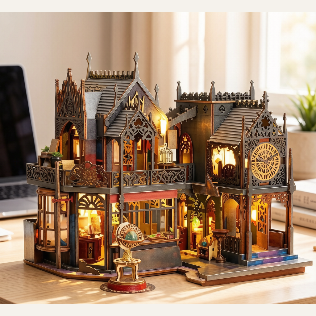 DIY Hand-Assembled Villa Model Ornament - Magic City Miniature Building Kit