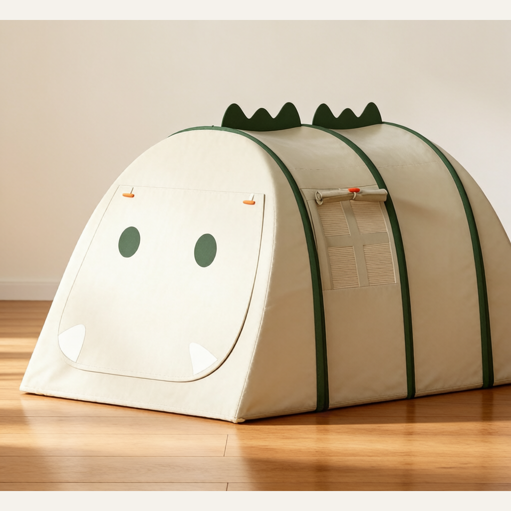 Kids Pop-Up Play Tent - Portable Dinosaur Playhouse with Mosquito Net & Ball Pit for Indoor & Outdoor