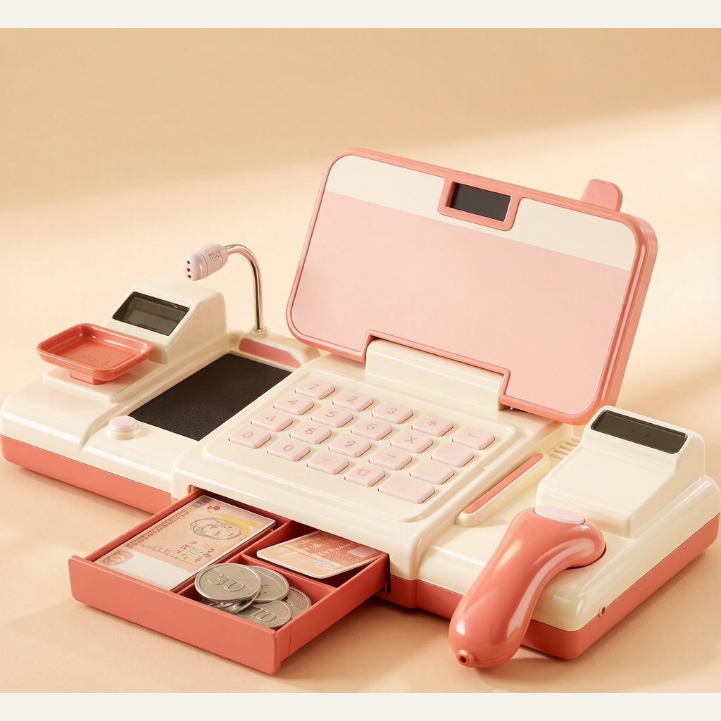 Kids Supermarket Cash Register Toy - Simulation Scan & Shop Pretend Play Set