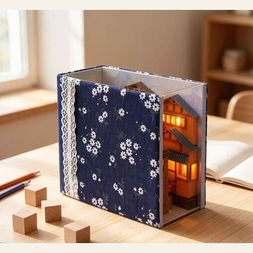 Tianyu DIY Cottage TC25 Sakura Alley - Handmade Japanese Bookend Model