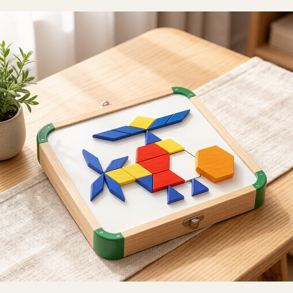 Tangram Magnetic Puzzle - Magnetic Building Blocks for Brain Development