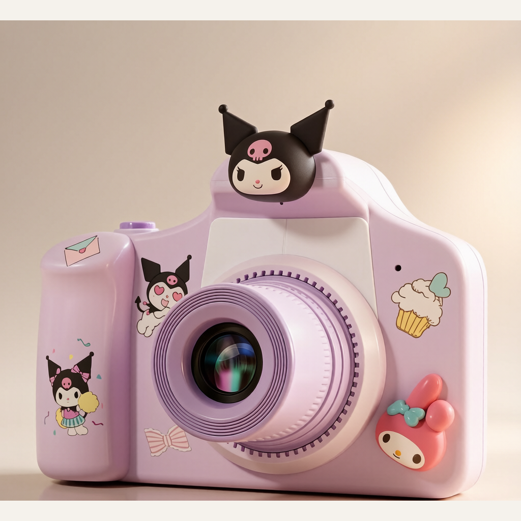 Kids Print Camera Toy - Instant Photo Printer with Kuromi & My Melody, Birthday Gift