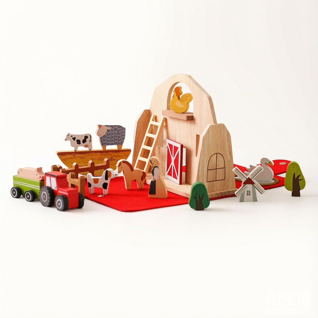 Kids Stacking Farm Toy House - Early Education Pretend Play Stacker