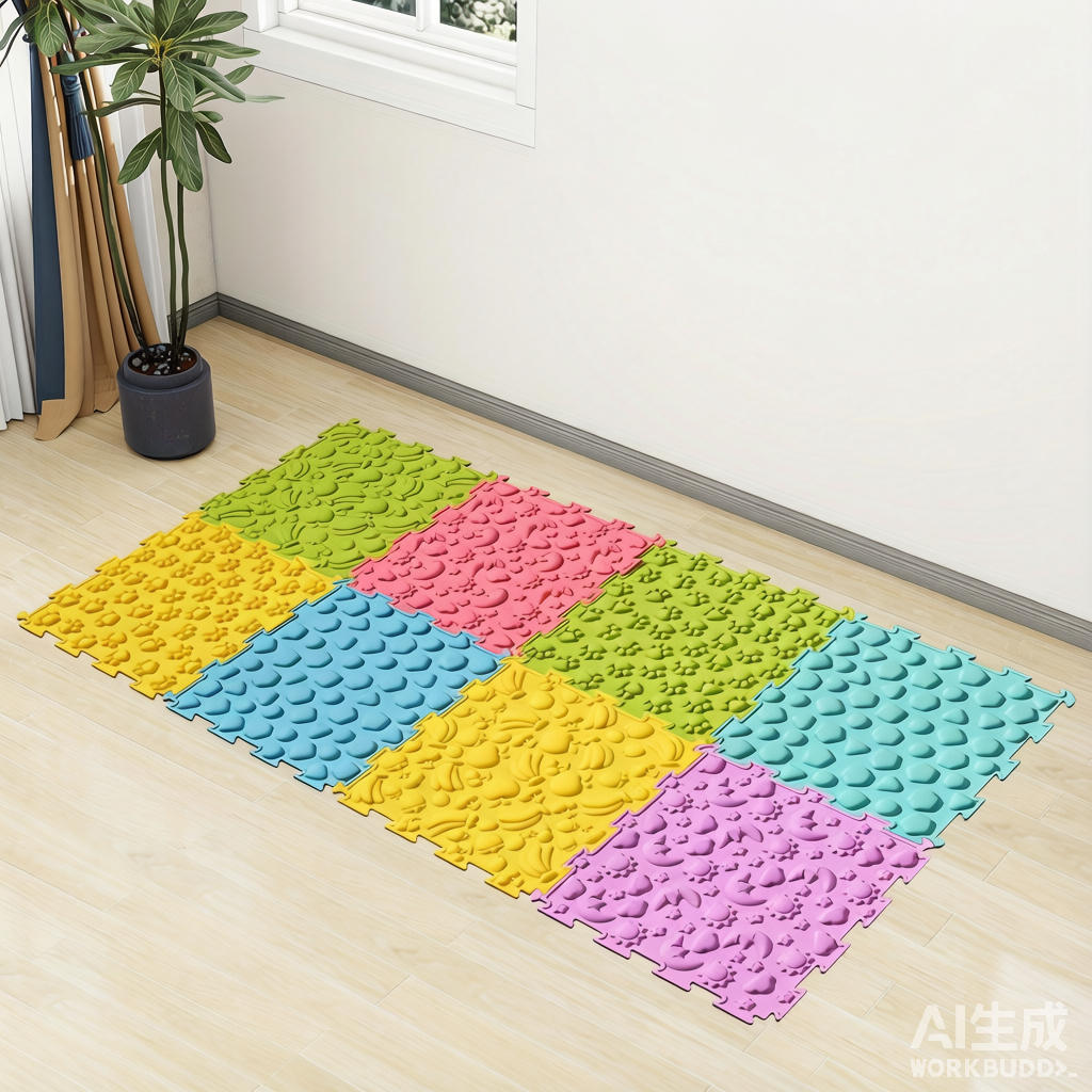 Baby Silicone Crawling Mat - Interlocking Tactile Sensory Floor Tiles