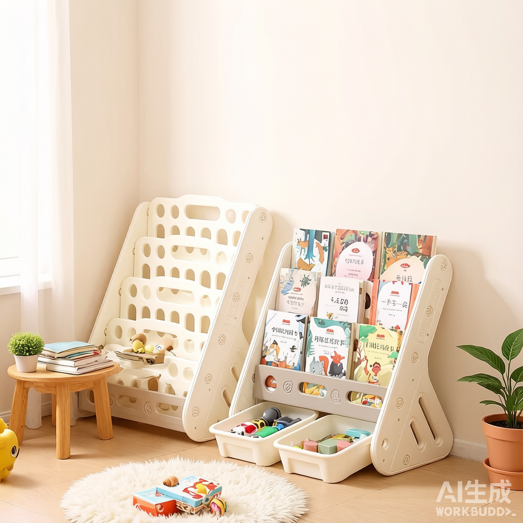 Kids 2-in-1 Bookshelf & Storage Rack - Floor-Standing Book & Toy Cabinet