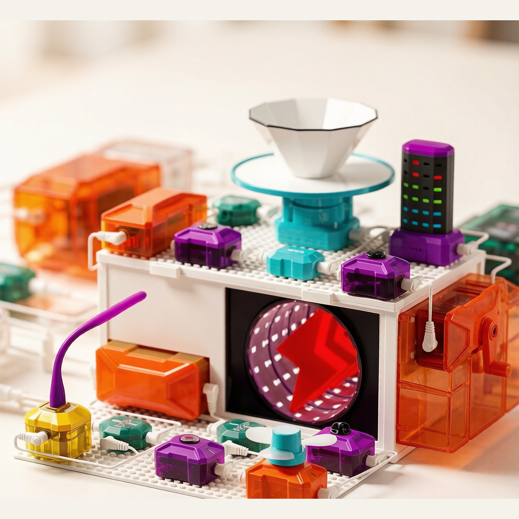 DIY Science Electronic Building Blocks - Kids Circuit Physics Experiment 4-Level Set