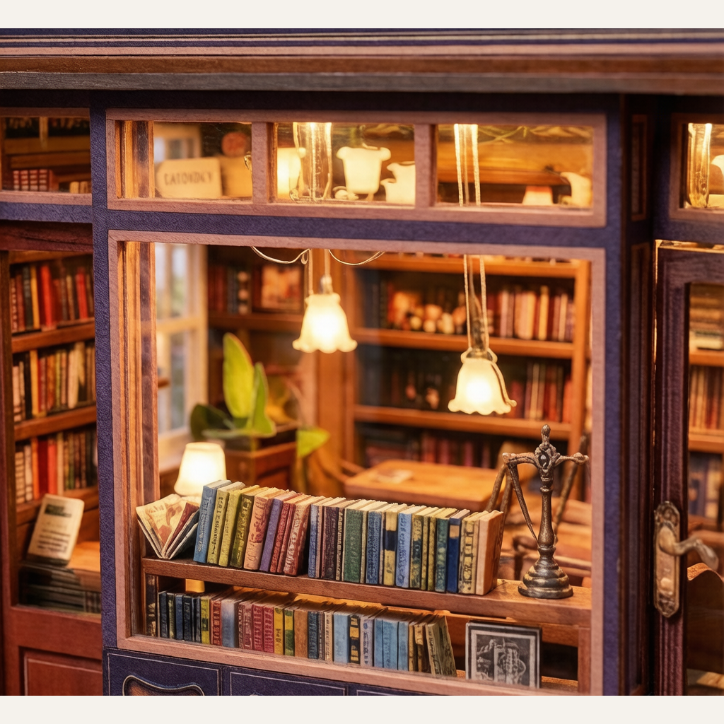 Notting Hill Bookstore DIY Miniature House - 3D Puzzle Bookend Scene Craft