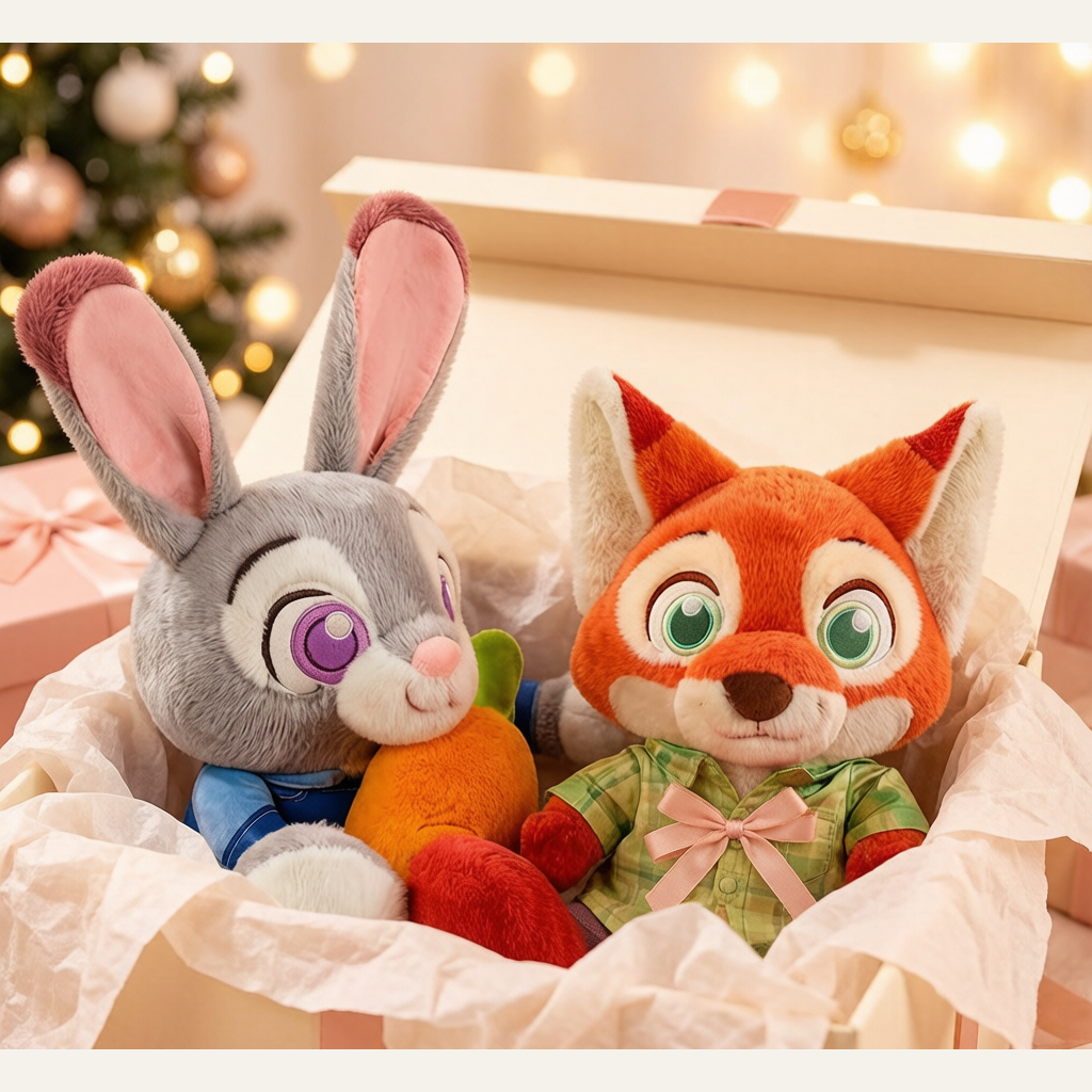 Fox & Bunny Plush Toy Duo - 55cm Soft Stuffed Animal Cuddle Companion for Kids & Collectors