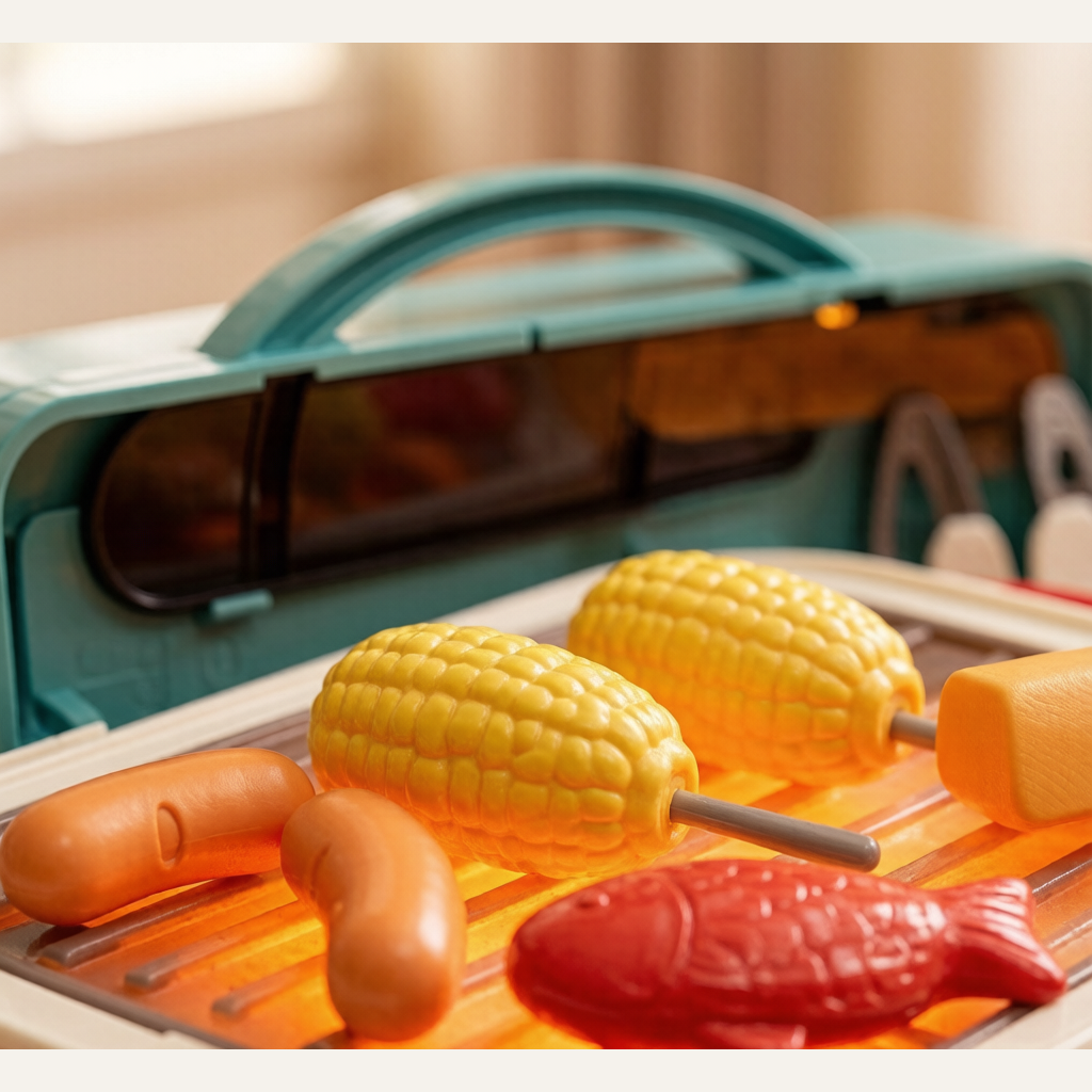 Electric Kids BBQ Grill Toy - Light, Music & Color-Changing Food Pretend Play