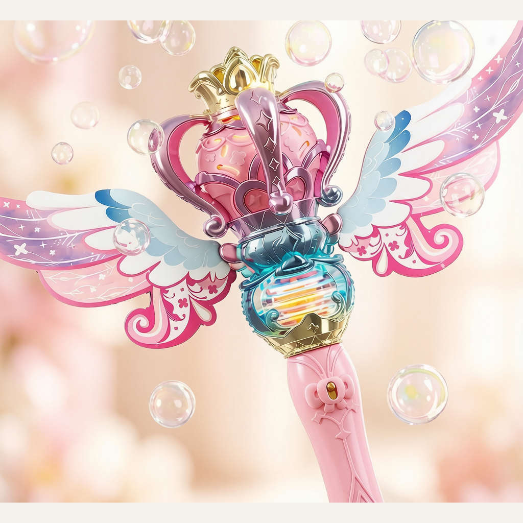 Fairy Wand Bubble Machine for Girls - Magic Handheld Bubble Maker Electric Toy