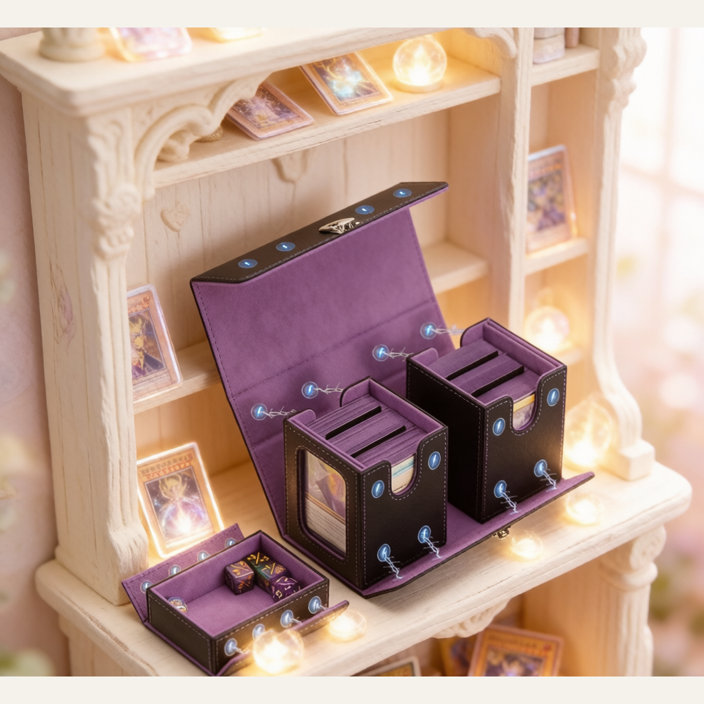 Double-Slot Trading Card Deck Box - Portable Detachable Storage Case with Window for TCG, PTCG & MTG