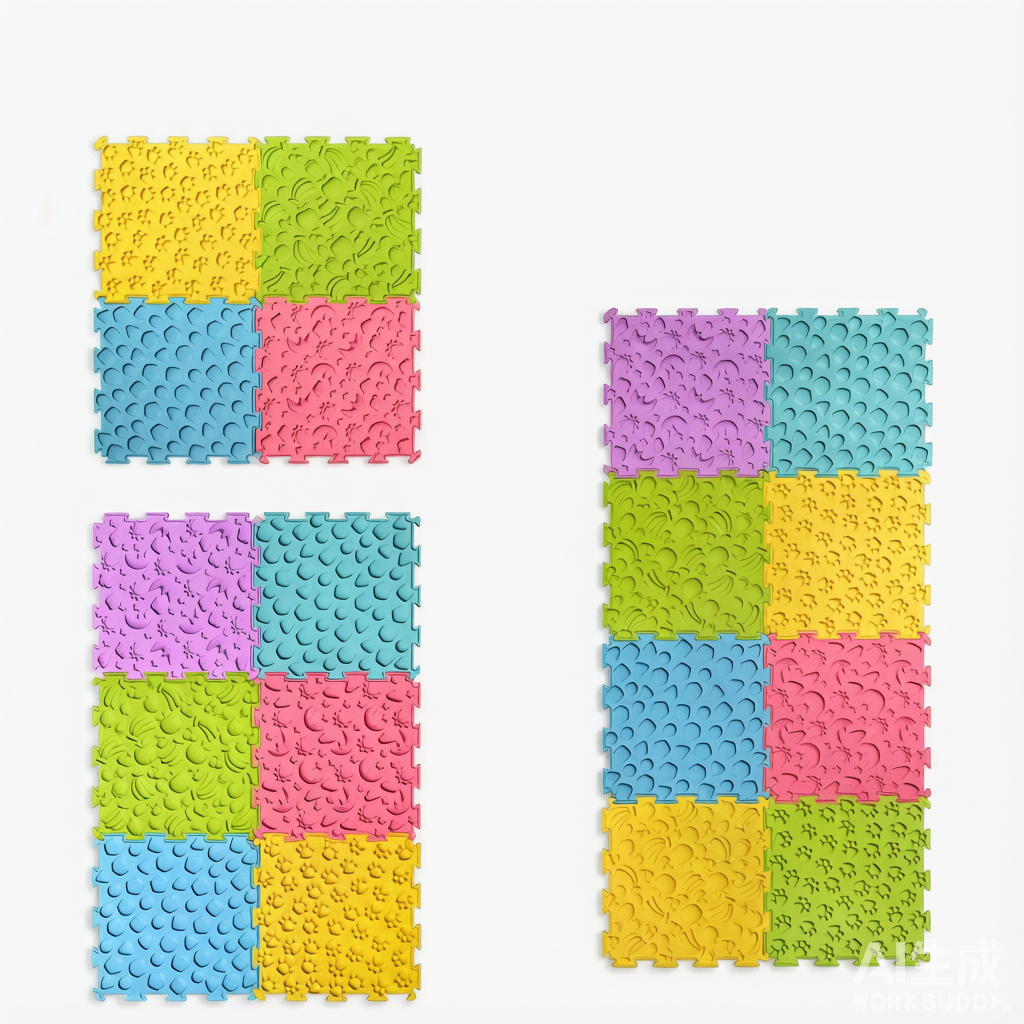 Baby Silicone Crawling Mat - Interlocking Tactile Sensory Floor Tiles