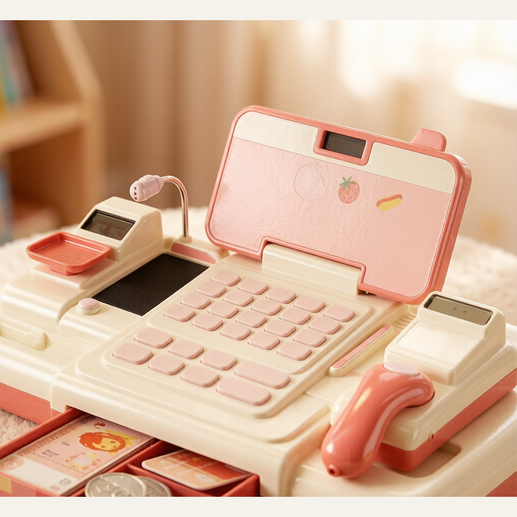 Kids Supermarket Cash Register Toy - Simulation Scan & Shop Pretend Play Set