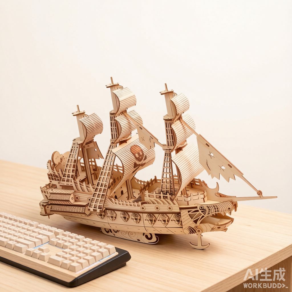 Flying Dutchman 3D Wooden Puzzle Ship - DIY Assembly Model Decorative Craft