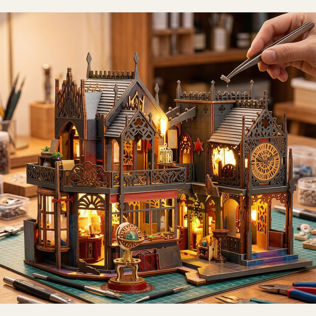 DIY Hand-Assembled Villa Model Ornament - Magic City Miniature Building Kit