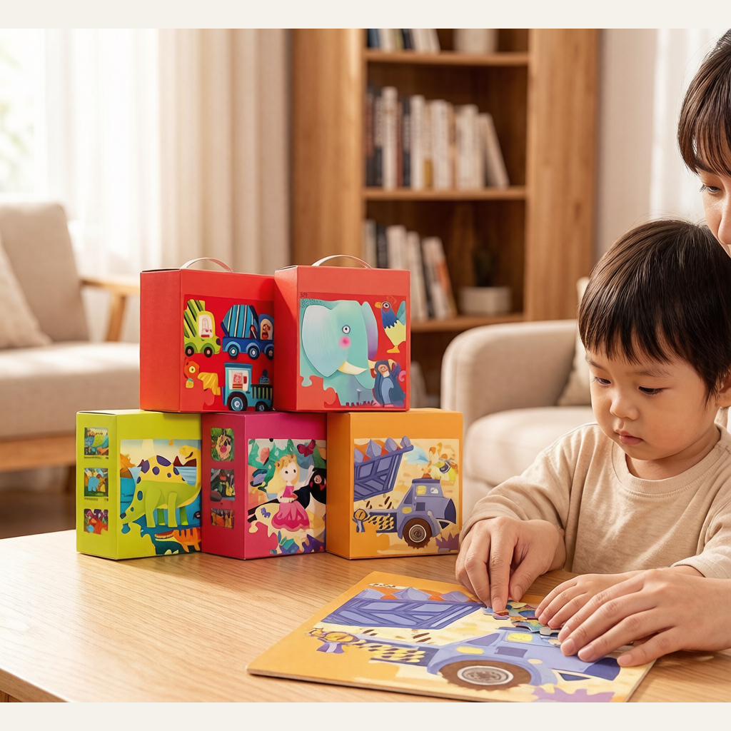 mideer Paper Advanced Puzzle - Car & Dinosaur Educational Toy for Kids