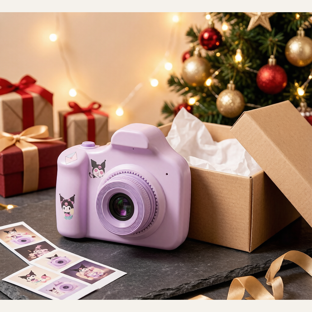 Kids Print Camera Toy - Instant Photo Printer with Kuromi & My Melody, Birthday Gift