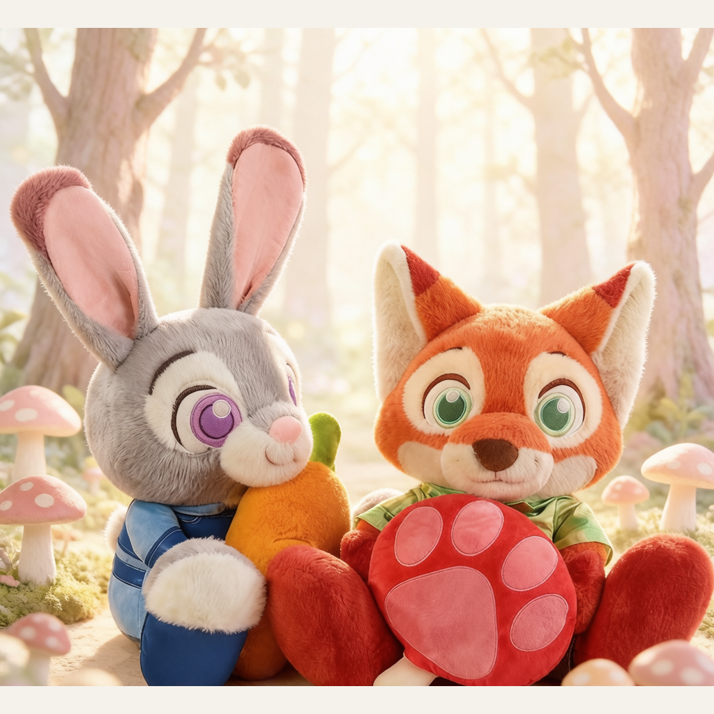 Fox & Bunny Plush Toy Duo - 55cm Soft Stuffed Animal Cuddle Companion for Kids & Collectors