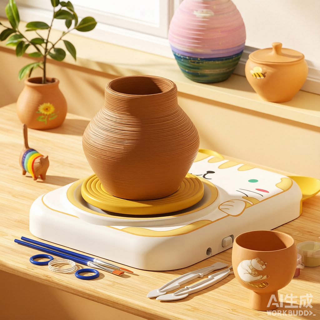 Kids Soft Clay Pottery Machine - No-Fire Clay Tool Set DIY Craft Kit