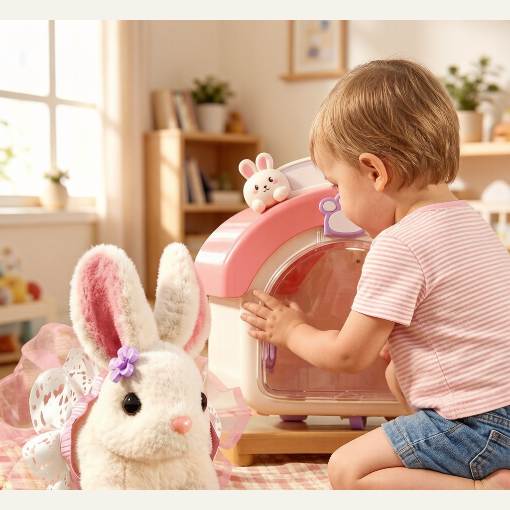 Kids Electric Bunny Toy - Interactive Singing & Moving Rabbit Educational Plush