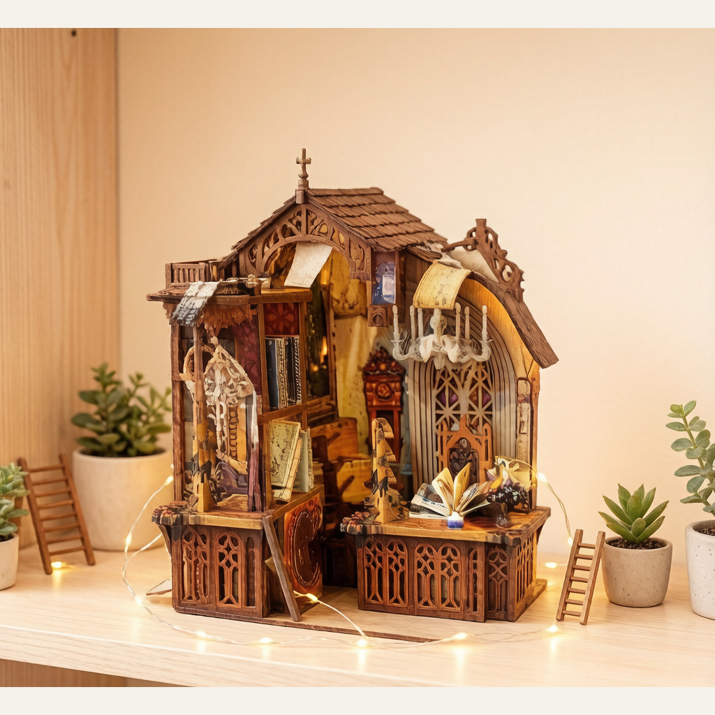 Whale Sky DIY Little House Magic World - 3D Handmade Assembled Bookend Model
