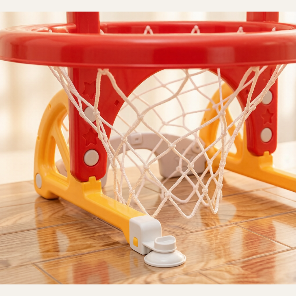 Adjustable Kids Basketball Stand - Height-Adjustable Indoor Hoop Set for Toddlers & Boys Ages 1-6