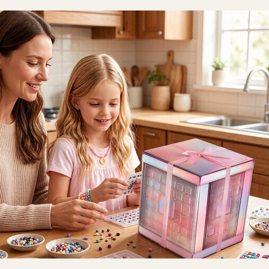10-in-1 Beaded Treasure Gift Box - Girls' Jewelry Making Craft Kit