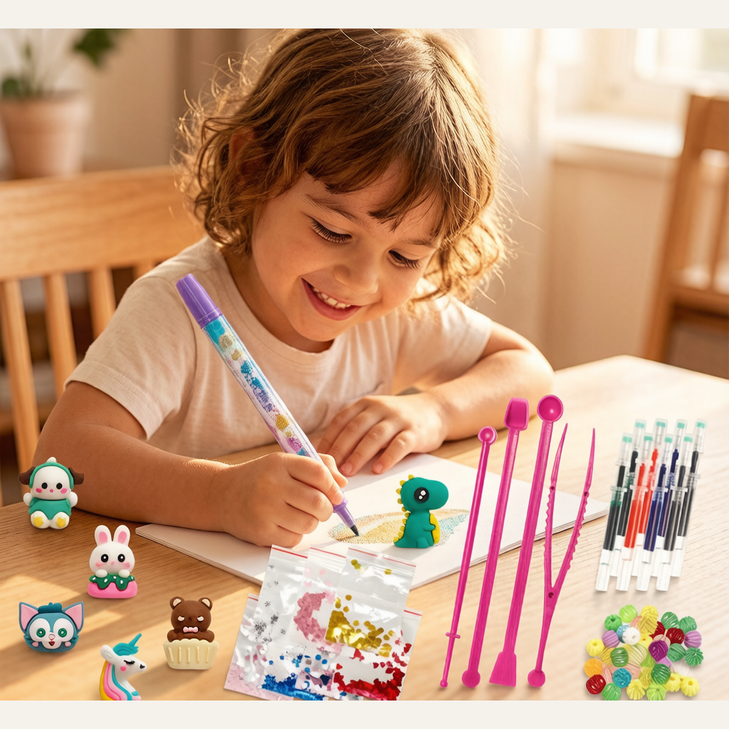 Magic Liquid Sand Art Pen Set - DIY Handmade Craft Gift Box, STEM Parent-Child Creative Kit for Kids
