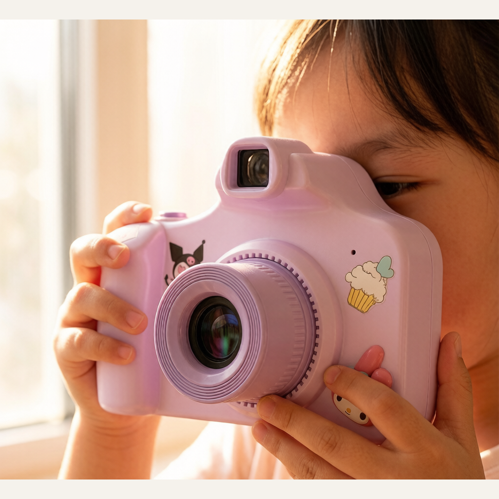 Kids Print Camera Toy - Instant Photo Printer with Kuromi & My Melody, Birthday Gift