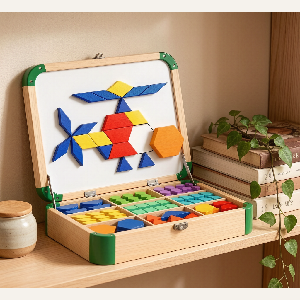 Tangram Magnetic Puzzle - Magnetic Building Blocks for Brain Development