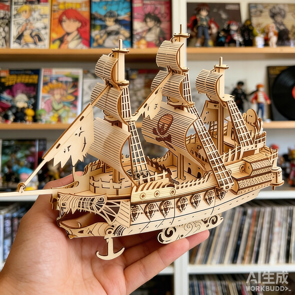 Flying Dutchman 3D Wooden Puzzle Ship - DIY Assembly Model Decorative Craft