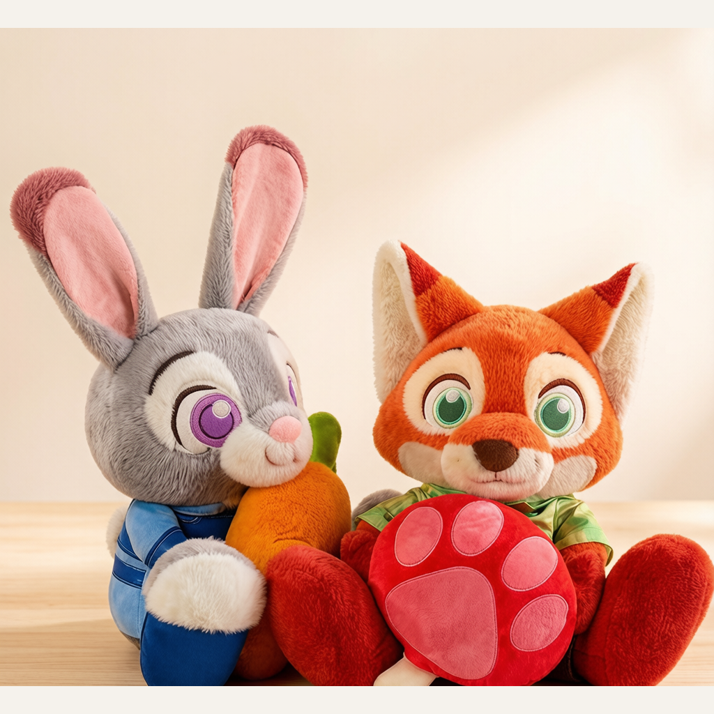Fox & Bunny Plush Toy Duo - 55cm Soft Stuffed Animal Cuddle Companion for Kids & Collectors