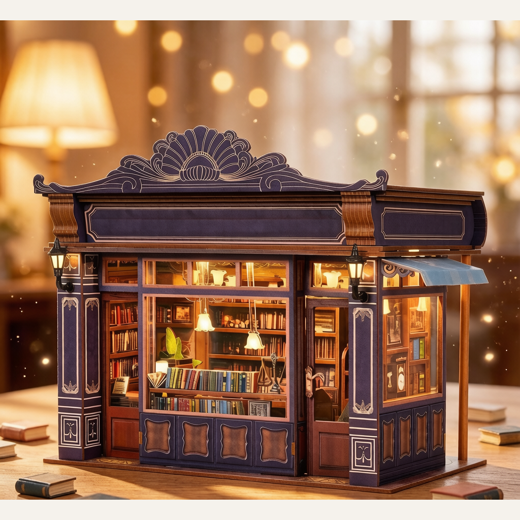 Notting Hill Bookstore DIY Miniature House - 3D Puzzle Bookend Scene Craft