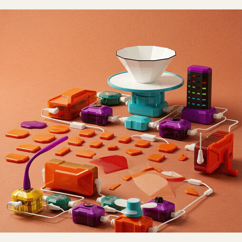 DIY Science Electronic Building Blocks - Kids Circuit Physics Experiment 4-Level Set